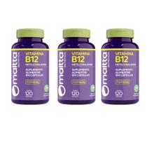 Kit 3 Vitamina B12 Metilcobalamina 3x60 cps Suplemento Alimentar Maltta