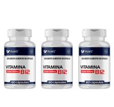Kit 3 Vitamina B12 Metilcobalamina 500mg 60 Cápsulas - Muwiz