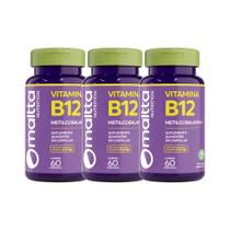 Kit 3 Vitamina B12 Metilcobalamina 60 Cápsulas - Maltta
