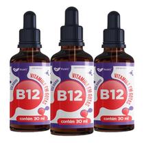 Kit 3 vitamina b12 sublingual gotas alto teor e rápida absorção muwiz