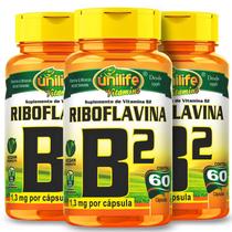 Kit 3 vitamina b2 60 caps de 500 mg unilife