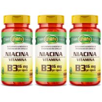 Kit 3 Vitamina B3 Niacina 60 Cápsulas 500mg Unilife