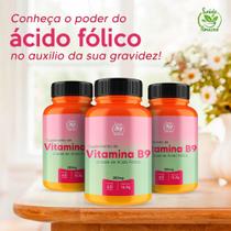 Kit 3 Vitamina B9 - ácido fólico 180 cápsulas