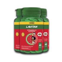 Kit 3 Vitamina C Lavitan 60 Comprimidos Mastigáveis Melancia