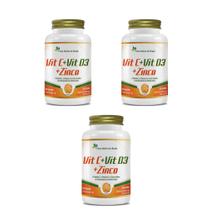 Kit 3 Vitamina C + Vitamina D3 + Zinco 3x60 cps Flora Nativa