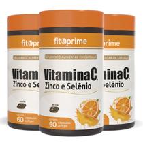 Kit 3 Vitamina C Zinco e Selênio 1000mg 60 cápsulas Fitoprime