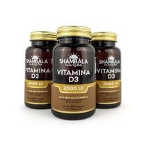 Kit 3 Vitamina D3 2000ui 500mg 60 Cápsulas - Shambala