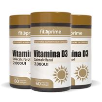 Kit 3 Vitamina D3 2000UI Colecalciferol 60 Cápsulas Fitoprime