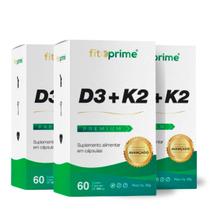 Kit 3 Vitamina D3 com K2 60 Cápsulas Fitoprime Kit 3 Vitamina D3 com K2 60 Cápsulas Fitoprime