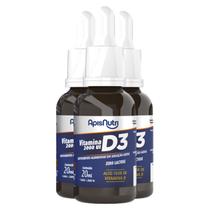 Kit 3 Vitamina D3 em Gotas Apisnutri 20ml Kit 3 Vitamina D3 em Gotas Apisnutri 20ml