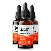 Kit 3 Vitamina D3 K2 30ml Ocean Drop Sabor Menta