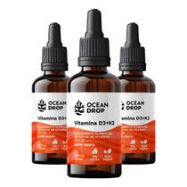 Kit 3 Vitamina D3 + K2 Em Gotas Ocean Drop 30Ml Sabor Menta