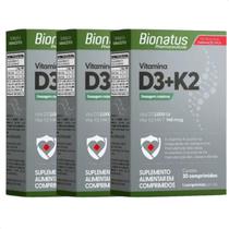 Kit 3 - Vitamina D3 + k2 MK-7 30 Comprimidos Bionatus - Full Kit 3 - Vitamina D3 + k2 MK-7 30 Comprimidos Bionatus - Full