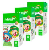 Kit 3 Vitamina Infantil Lavitan Kids Mastigavel Mix de Sabor
