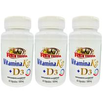 Kit 3 Vitamina K2 + D3 180 Cápsulas - Rei Terra