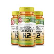Kit 3 Vitamina K2 menaquinona mk7 60 cápsulas Unilife