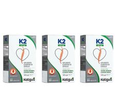 Kit 3 Vitamina K2, Mk-7, Menaquinona-7 30 Cápsulas Katigua