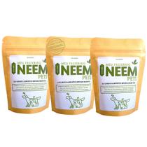 Kit 3 Vitamina Neem Pet Natural Para Cachorro e Gato Fortalece a Imunidade Controla Coceira Melhora o Pelo o Apetite e Digestão