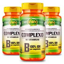 Kit 3 vitaminas do complexo b 60 comp de 500 mg unilife
