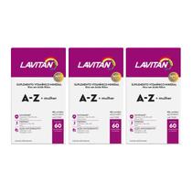 Kit 3 Vitaminas Lavitan A-Z Mulher De 60Cps - Cimed