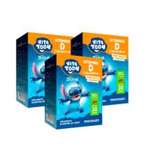 Kit 3 Vitatoon Stitch Vitamina D Sabor Abacaxi c/ Maracujá 30 Gomas Kit 3 Vitatoon Stitch Vitamina D Sabor Abacaxi c/ Maracujá 30 Gomas