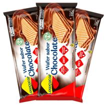 Kit 3 Wafer Lowçucar Diet Sabores Zero Açúcar 115g Chocolate