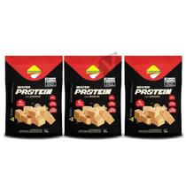 Kit 3 Wafer Protein Amendoim Com Proteina Zero Lactose Diet 35g