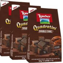 Kit 3 Waffer Loacker Quadratini Double Choc 125G