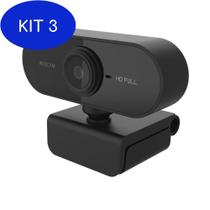 Kit 3 Webcam Com Microfone Full Hd 1080P