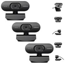Kit 3 Webcams Intelbras CAM-HD-720p HD 720p Microfone Embutido Fecho Privacidade NF Empresa