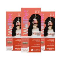 Kit 3 Wellpet 560 Mg Antipulgas E Carrapatos Cães 40,1 A 56kg