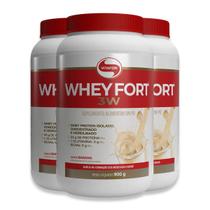 Kit 3 Whey Fort 3W Vitafor Banana 900g Kit 3 Whey Fort 3W Vitafor Banana 900g