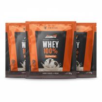 Kit 3 whey protein 100% 21g proteina cookies&cream sache
