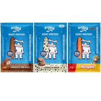 Kit 3 whey protein chocolate c avelã cookies & cream paçoquita +mu Kit 3 whey protein chocolate c avelã cookies & cream paçoquita +mu