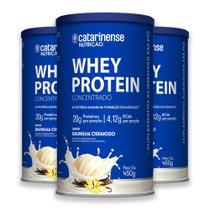 Kit 3 Whey Protein Concentrado Catarinense 450g Baunilha