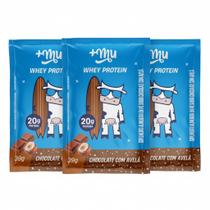 Kit 3 whey protein concentrado sache chocolate c avelã 20g de proteina 37g +mu Kit 3 whey protein concentrado sache chocolate c avelã 20g de proteina 37g +mu