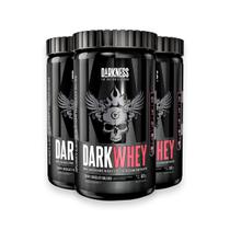 Kit 3 Whey Protein DarkWhey 100% Darkness Chocolate Maltado 900g