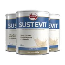 Kit 3 Whey Protein Sustevit 400g Neutro Vitafor