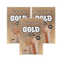 Kit 3 whey sache 22g concentrado milkshake baunilha 30g bold