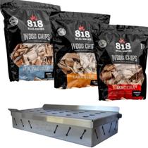 Kit 3 Wood Chips + Smoke Box Lenha defumador churrasco Natal Kit 3 Wood Chips + Smoke Box Lenha defumador churrasco Natal