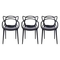 Kit - 3 X Cadeiras Allegra - Preto Kit - 3 X Cadeiras Allegra - Preto