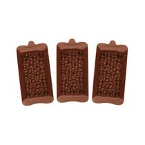 Kit 3 x Formas Silicone Barra Chocolate Aerado De 100 Gramas Kit 3 x Formas Silicone Barra Chocolate Aerado De 100 Gramas