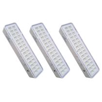 Kit 3 x Luminaria 30 leds 12V 24V pra central luz emergencia