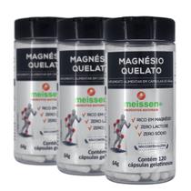 Kit 3 X Magnésio Quelato 433mg Meissen 120 Cápsulas Cada Kit 3 X Magnésio Quelato 433mg Meissen 120 Cápsulas Cada