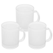 Kit 3 Xícaras Caneca Vidro Decorada Café Capuccino Chá 320Ml