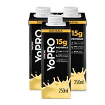 Kit 3 YoPRO Bebida Láctea UHT Banana 15g de proteínas 250ml