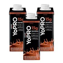 Kit 3 YoPRO Bebida Láctea UHT Chocolate 15g de proteínas 250ml