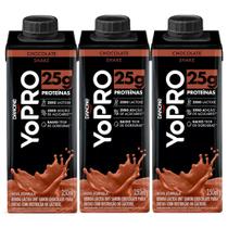 Kit 3 YoPRO Bebida Láctea UHT Chocolate 25g de proteínas 250ml