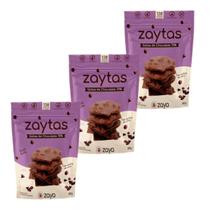 Kit 3 Zaytas Gotas De Chocolate 70% Lascas Brownie S/ Gluten 85g - Zaya