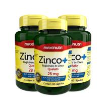 Kit 3 Zinco+ 28mg com 60 Capsulas Maxinutri